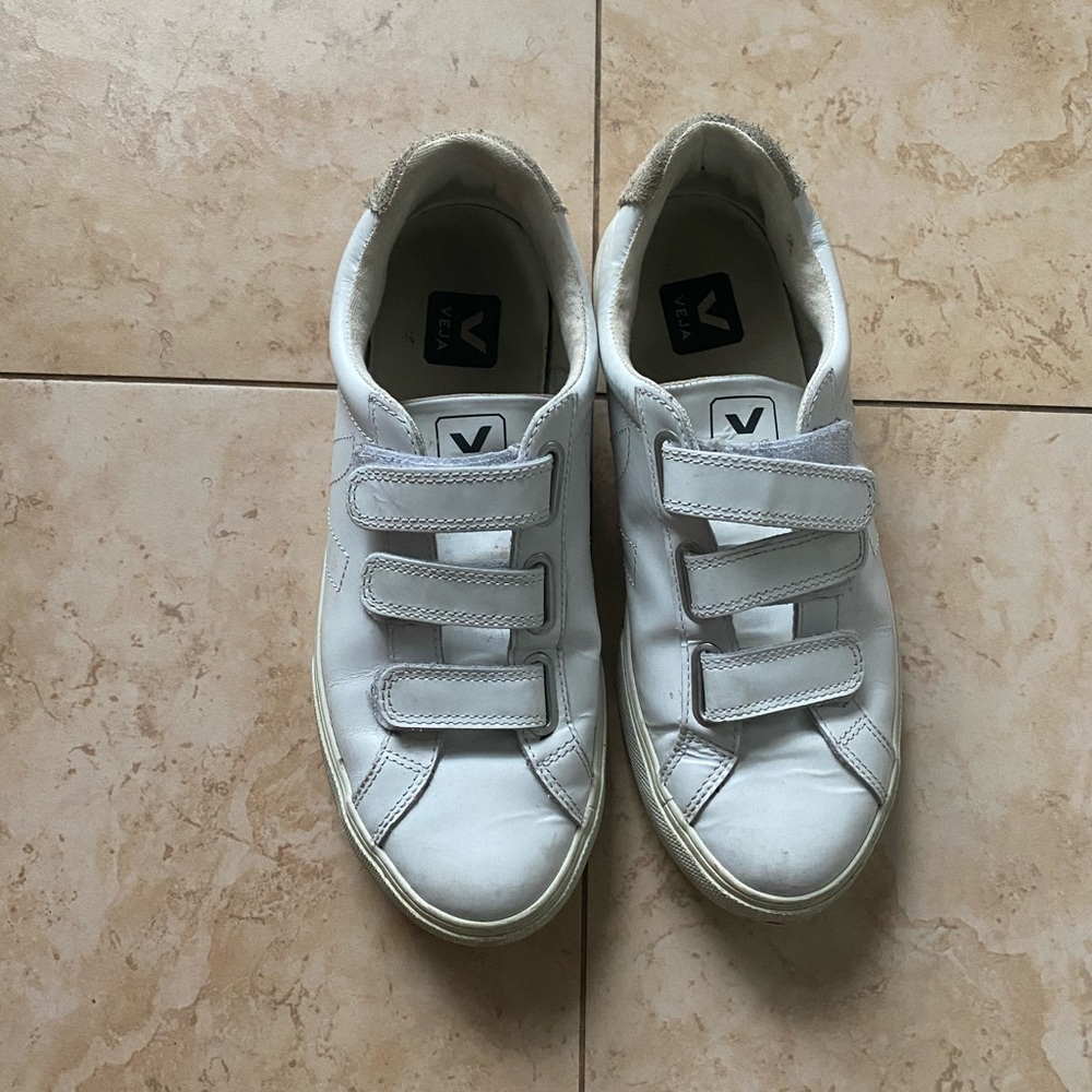 white veja velcro shoes